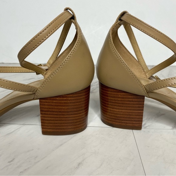 Michael Kors Serena Tan Leather Heeled Sandal 7M - Picture 7 of 15